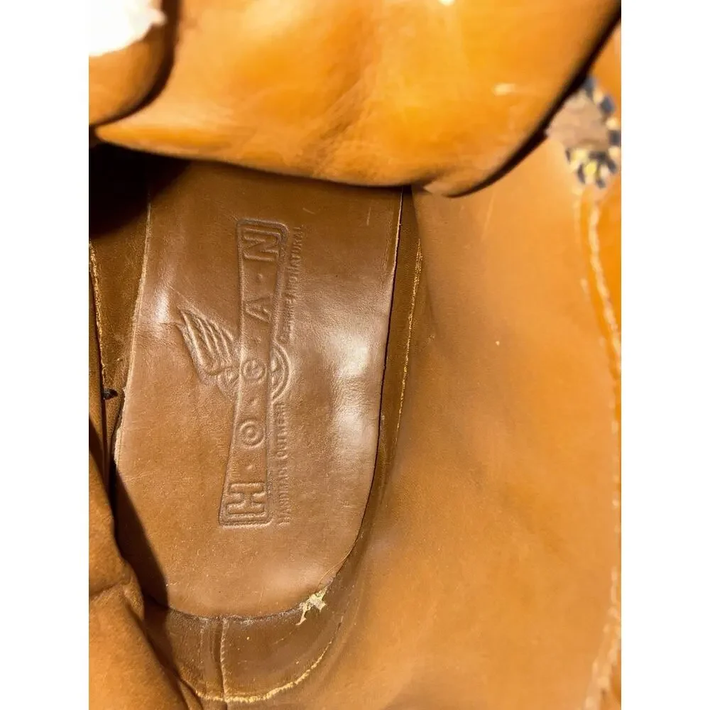 Hogan brow leather boots 37.5 handmade outwear Italian boots 5.5/ 6.5